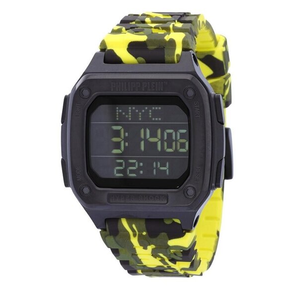 NWT Authentic Philipp Plein Hyper Shock Quartz Digital Black Dial Unisex Watch - Picture 1 of 5